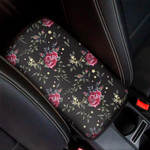 Red Rose Floral Pattern Print Car Center Console Cover
