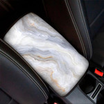 Grey Marble Print Car Center Console Cover