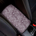 Umber Floral Bohemian Pattern Print Car Center Console Cover