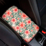 Exotic Tropical Hibiscus Pattern Print Car Center Console Cover