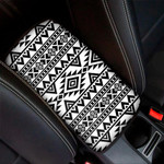 White And Black Aztec Pattern Print Car Center Console Cover
