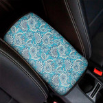 Turquoise Floral Bohemian Pattern Print Car Center Console Cover