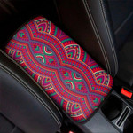 Red Tribal Ethnic Mandala Print Car Center Console Cover