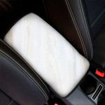 White Brown Smooth Marble Print Car Center Console Cover