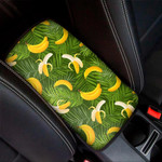 Green Tropical Banana Pattern Print Car Center Console Cover