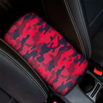 Red Pink And Black Camouflage Print Car Center Console Cover