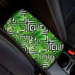 Exotic Tropical Leaves Pattern Print Car Center Console Cover