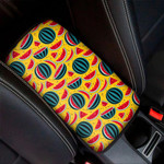 Yellow Watermelon Pieces Pattern Print Car Center Console Cover