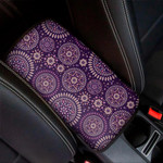 Purple Bohemian Mandala Pattern Print Car Center Console Cover