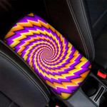 Yellow Twisted Moving Optical Illusion Car Center Console Cover