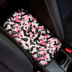 Pink Green And Black Camouflage Print Car Center Console Cover