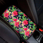 Exotic Hibiscus Flowers Pattern Print Car Center Console Cover