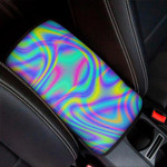 Turquoise Holographic Trippy Print Car Center Console Cover