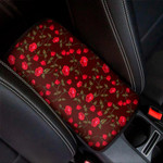 Red Rose Floral Flower Pattern Print Car Center Console Cover