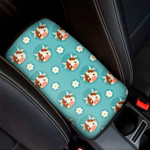Cute Cow And Daisy Flower Pattern Print Car Center Console Cover