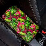 Pink Hawaiian Tropical Pattern Print Car Center Console Cover