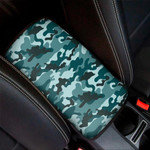 Forest Green Camouflage Print Car Center Console Cover