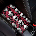 Red Octopus Skull Pattern Print Car Center Console Cover
