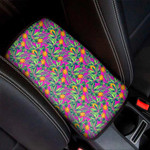 Hot Purple Pineapple Pattern Print Car Center Console Cover