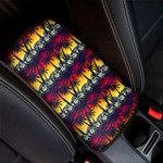 Sunset Hibiscus Palm Tree Pattern Print Car Center Console Cover