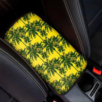 Yellow Palm Tree Pattern Print Car Center Console Cover