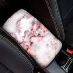 White Ruby Marble Print Car Center Console Cover