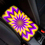 Yellow Flower Moving Optical Illusion Car Center Console Cover