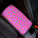 Hot Pink Pineapple Pattern Print Car Center Console Cover