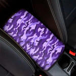 Purple Camouflage Print Car Center Console Cover