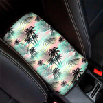 Pastel Palm Tree Pattern Print Car Center Console Cover