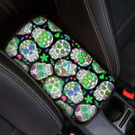 Green Sugar Skull Leaves Cool Style Printed Car Center Console Cover