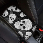 Black And White Skulls Pattern Printed Car Center Console Cover