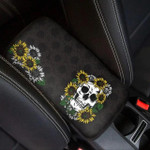 Skull And Sunflowers Pattern Cool Printed Car Center Console Cover