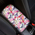 Colorful Skulls And Flowers Cute Style Printed Car Center Console Cover