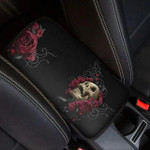 Skull Tattoo And Red Roses Vintage Printed Car Center Console Cover