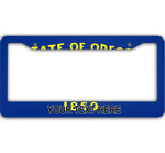 Pattern Of Flags Oregon State Custom Text Car License Plate Frame