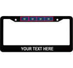 Pattern Of 4 Flags Vermont State Custom Text Car License Plate Frame