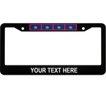Pattern Of 4 Flags Maine State Custom Text Car License Plate Frame