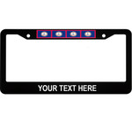 Pattern Of 4 Flags Virginia State Custom Text Car License Plate Frame
