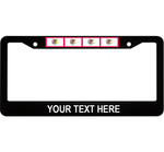 Pattern Of 4 Flags Illinois State Custom Text Car License Plate Frame