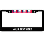 Pattern Of 4 Flags Iowa State Custom Text Car License Plate Frame