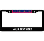 Pattern Of 4 Flags Indiana State Custom Text Car License Plate Frame