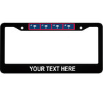 Pattern Of 4 Flags South Carolina State Custom Text Car License Plate Frame