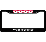 Pattern Of 4 Flags Alabama State Custom Text Car License Plate Frame