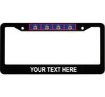 Pattern Of 4 Flags New York State Custom Text Car License Plate Frame