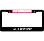 Pattern Of 4 Flags Rhode Island State Custom Text Car License Plate Frame