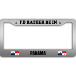 I Would Rather Be In Panama Flag Pattern Car License Plate Frame