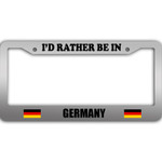I Would Rather Be In Germany Flag Pattern Car License Plate Frame