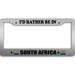 I Would Rather Be In South Africa Flag Pattern Car License Plate Frame