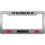 I Would Rather Be In Morocco Flag Pattern Car License Plate Frame